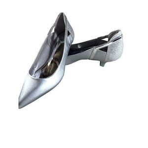 Easy Street Dance Flex Silver Glitter slight‎ heel shoe  Size 6